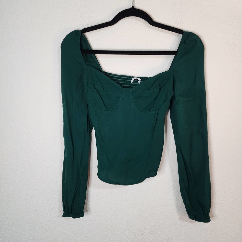 REFORMATION Square Neckline Long Sleeve Crop TopSize: XS | US 2